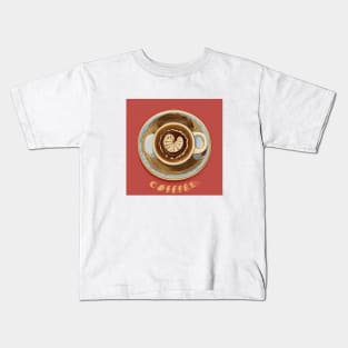 Coffee Artsy Bean Black Vintage Old Kids T-Shirt